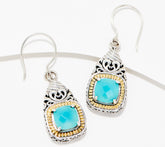 Artisan Crafted Sterling Silver & 18K Blue Chalcedony Drop Earrings